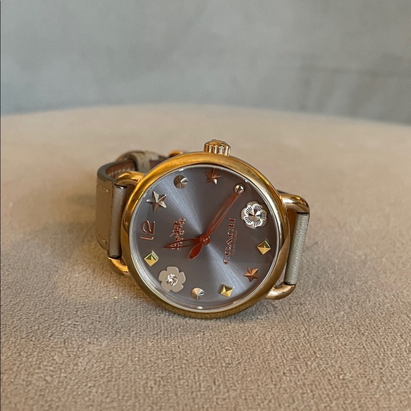 Coach Taupe Leather Strap Watch with Grey Sunray Dial - Picture 12 of 12